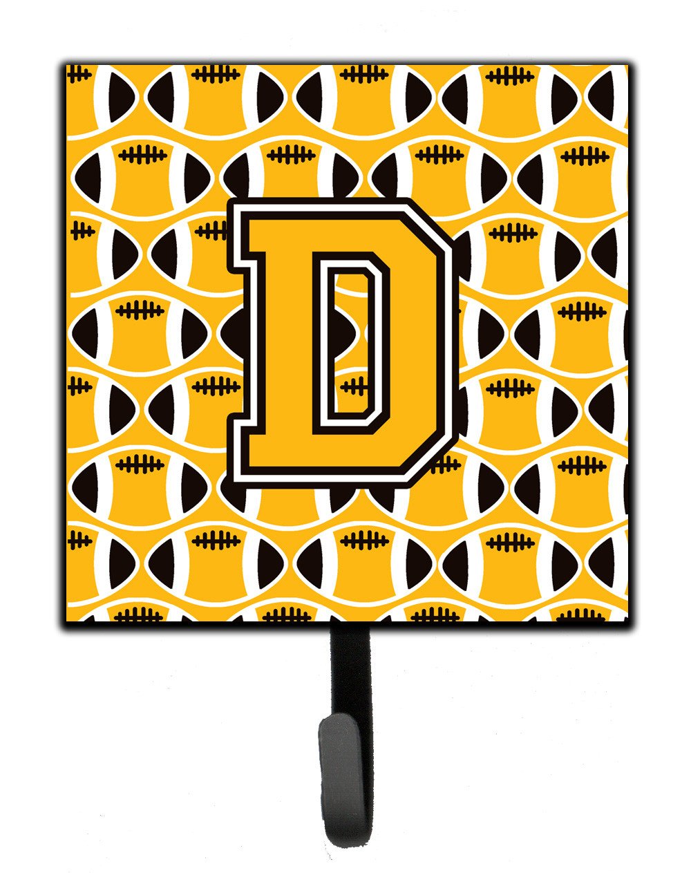 Letter D Football Black, Old Gold and White Leash or Key Holder CJ1080-DSH4 by Caroline's Treasures