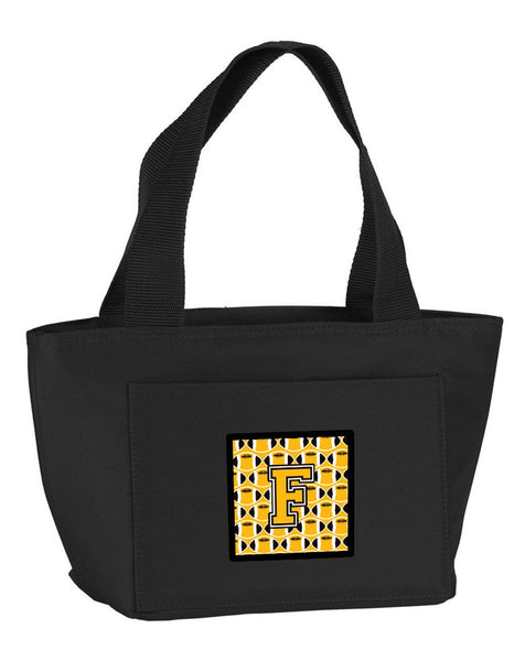 Letter F Football Black, Old Gold and White Lunch Bag CJ1080-FBK-8808 by Caroline's Treasures