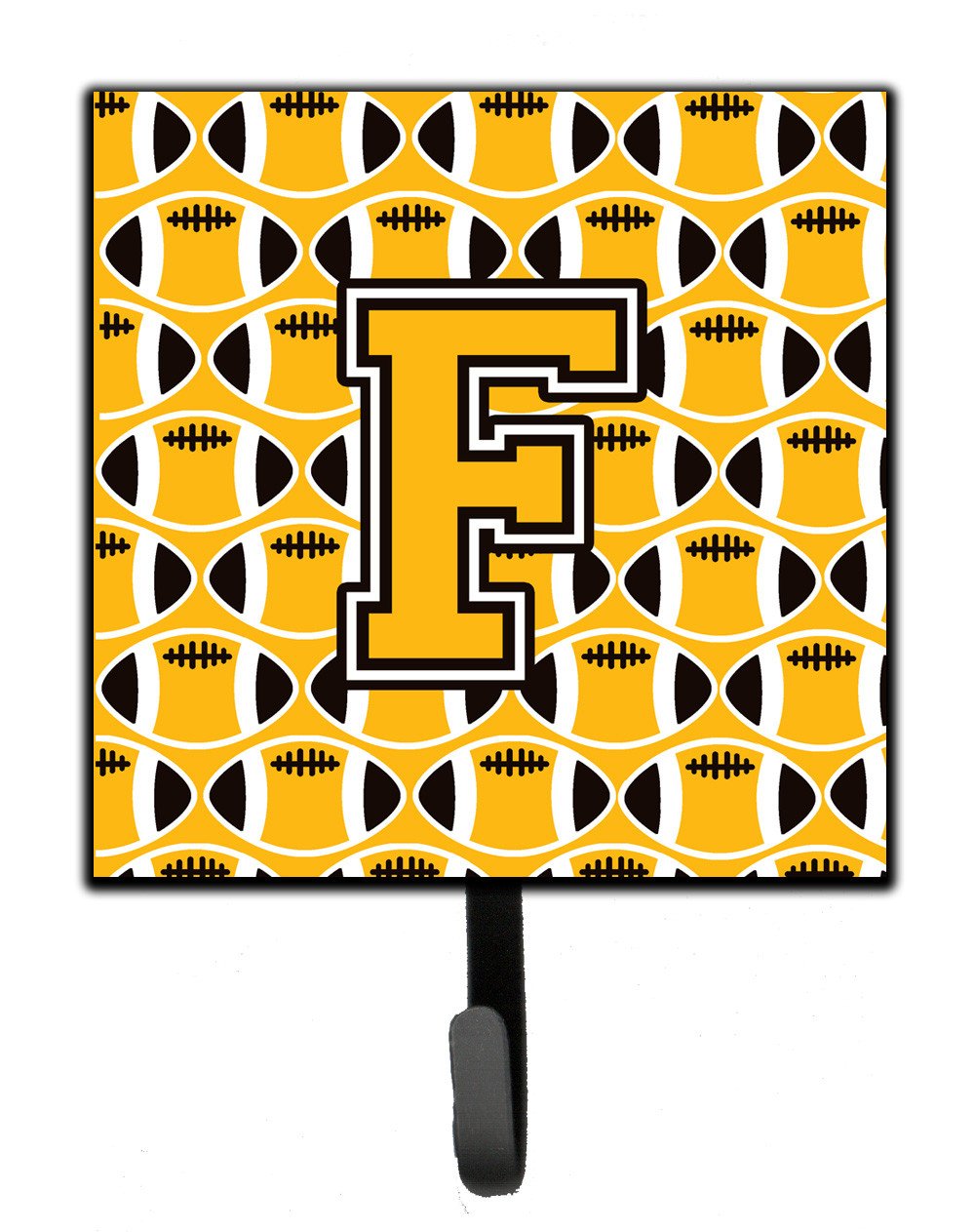 Letter F Football Black, Old Gold and White Leash or Key Holder CJ1080-FSH4 by Caroline's Treasures