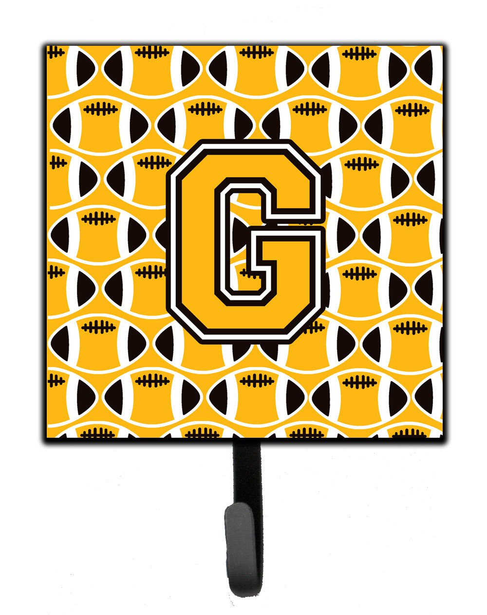 Letter G Football Black, Old Gold and White Leash or Key Holder CJ1080-GSH4 by Caroline's Treasures