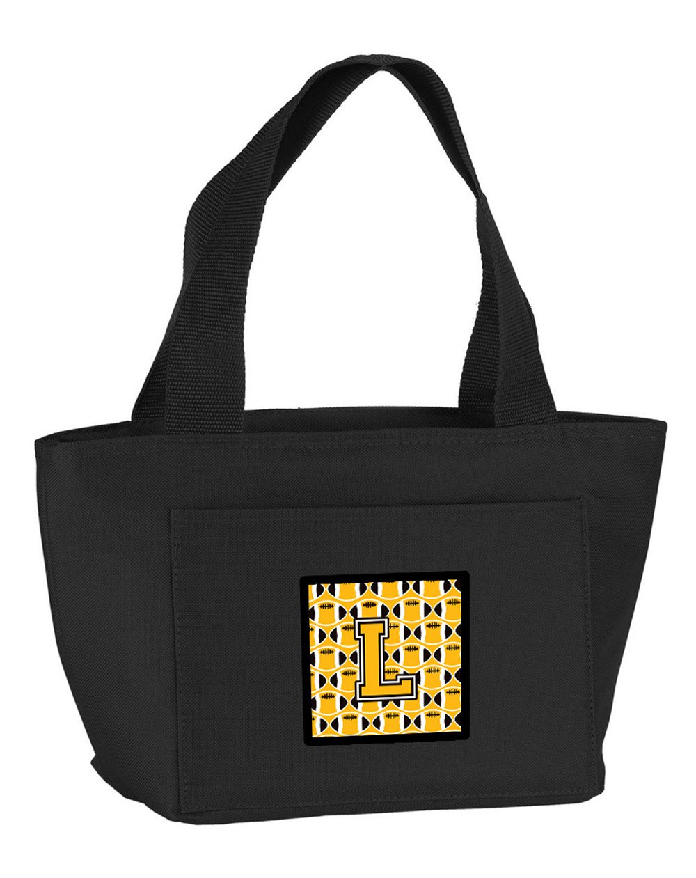 Letter L Football Black, Old Gold and White Lunch Bag CJ1080-LBK-8808 by Caroline&#39;s Treasures