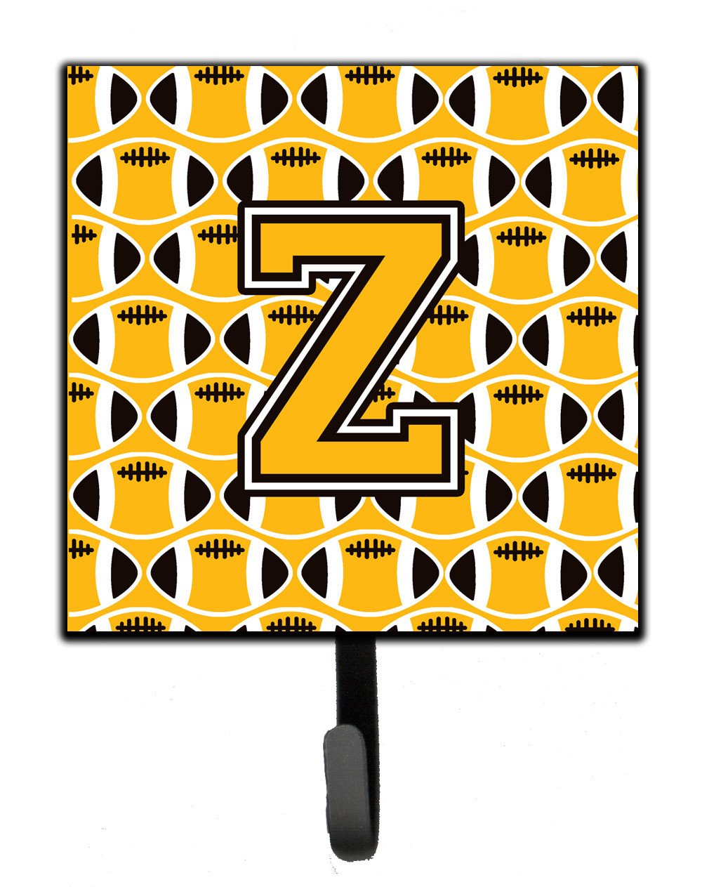 Letter Z Football Black, Old Gold and White Leash or Key Holder CJ1080-ZSH4 by Caroline's Treasures