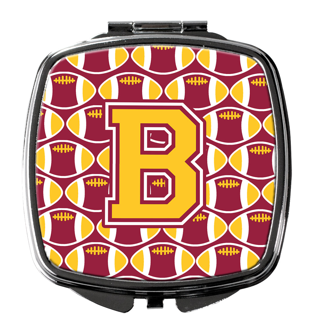 Letter B Football Maroon and Gold Compact Mirror CJ1081-BSCM  the-store.com.