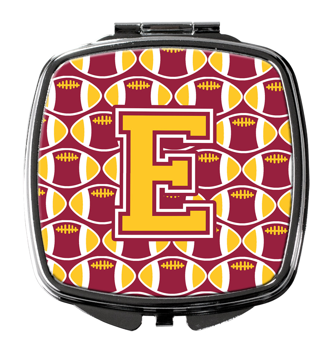 Letter E Football Maroon and Gold Compact Mirror CJ1081-ESCM  the-store.com.