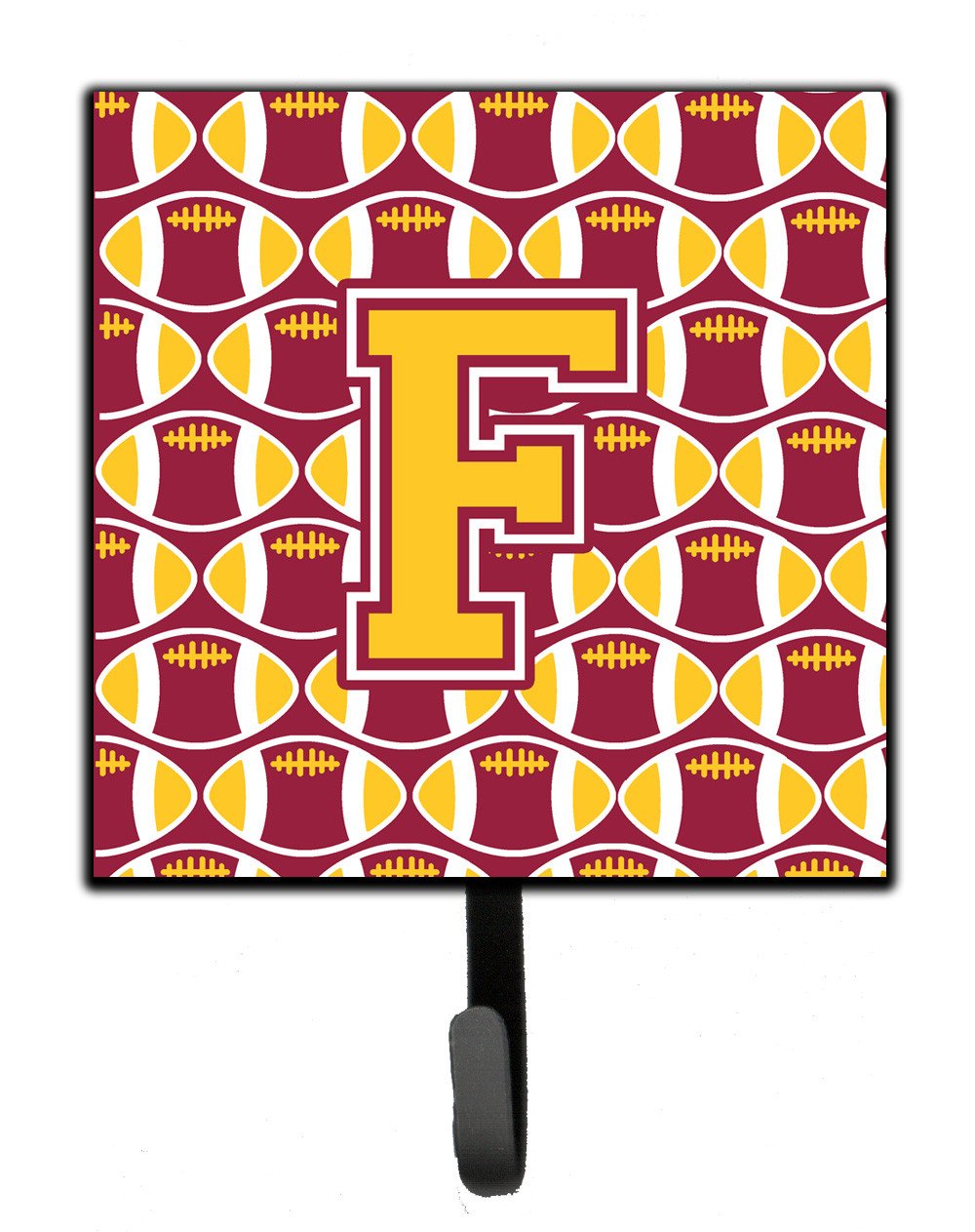 Letter F Football Maroon and Gold Leash or Key Holder CJ1081-FSH4 by Caroline&#39;s Treasures