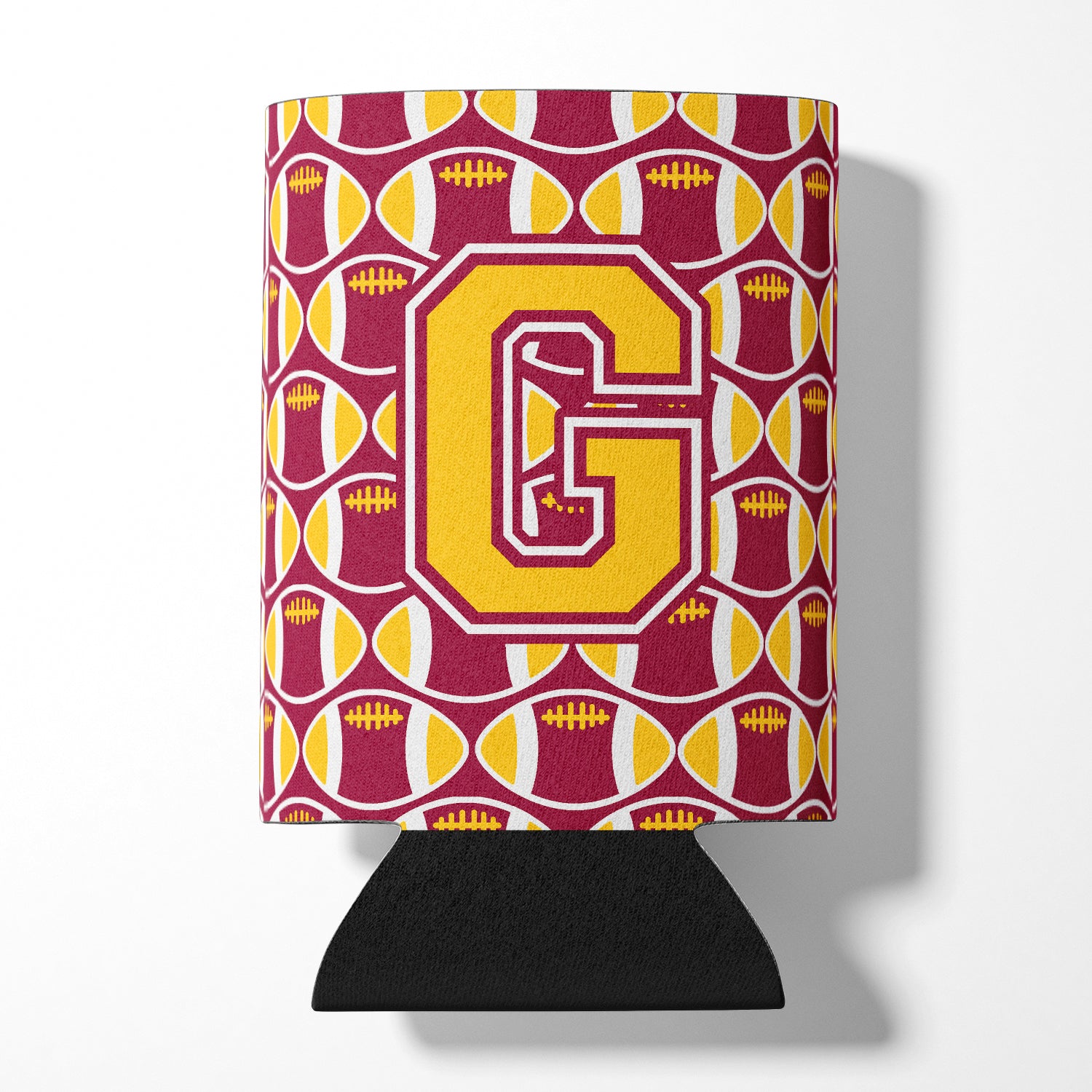 Letter G Football Maroon and Gold Can or Bottle Hugger CJ1081-GCC.