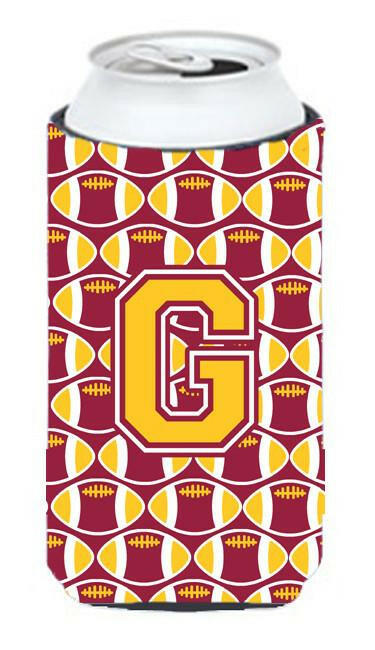 Letter G Football Maroon and Gold Tall Boy Beverage Insulator Hugger CJ1081-GTBC by Caroline's Treasures