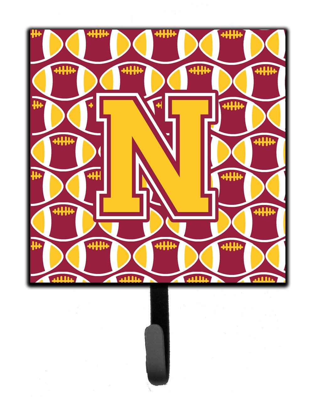 Letter N Football Maroon and Gold Leash or Key Holder CJ1081-NSH4 by Caroline&#39;s Treasures