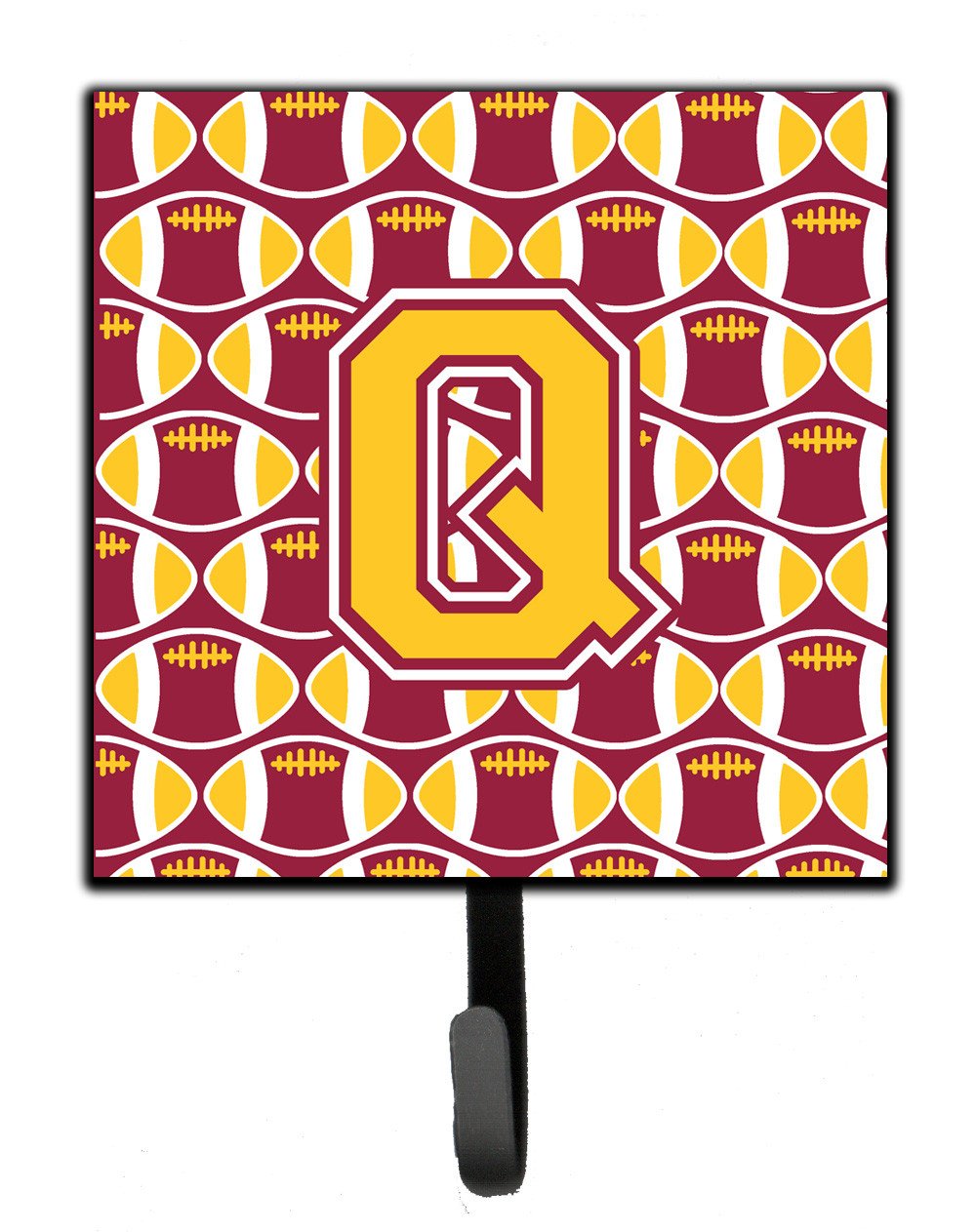 Letter Q Football Maroon and Gold Leash or Key Holder CJ1081-QSH4 by Caroline&#39;s Treasures