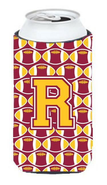 Letter R Football Maroon and Gold Tall Boy Beverage Insulator Hugger CJ1081-RTBC by Caroline's Treasures