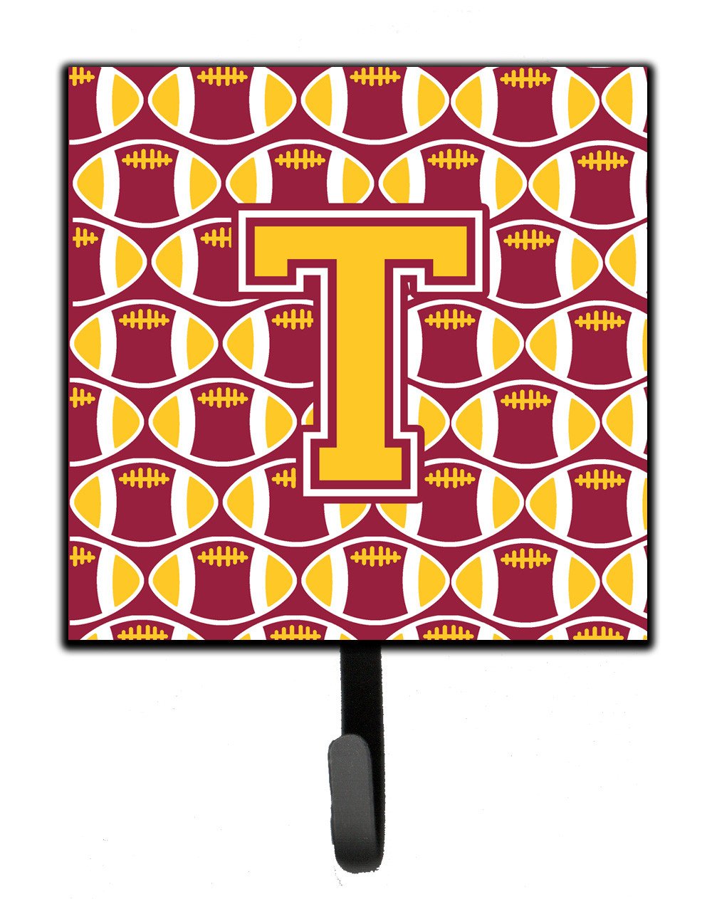 Letter T Football Maroon and Gold Leash or Key Holder CJ1081-TSH4 by Caroline's Treasures