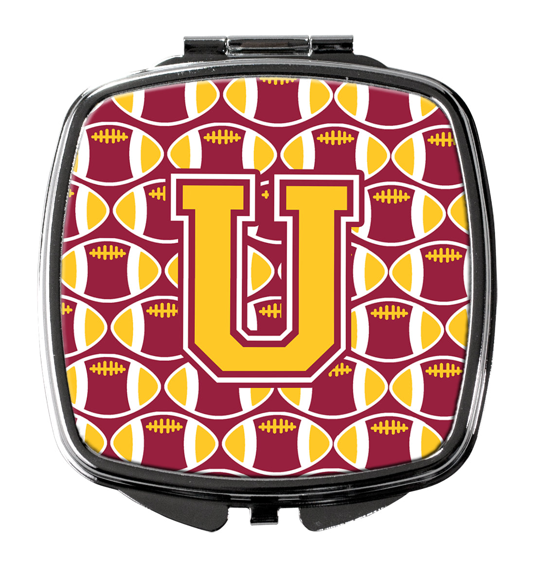 Letter U Football Maroon and Gold Compact Mirror CJ1081-USCM  the-store.com.