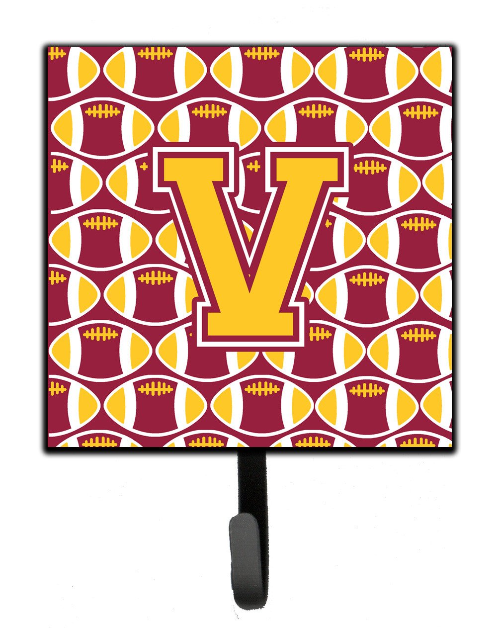 Letter V Football Maroon and Gold Leash or Key Holder CJ1081-VSH4 by Caroline's Treasures