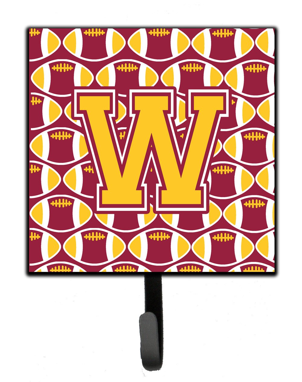 Letter W Football Maroon and Gold Leash or Key Holder CJ1081-WSH4 by Caroline's Treasures