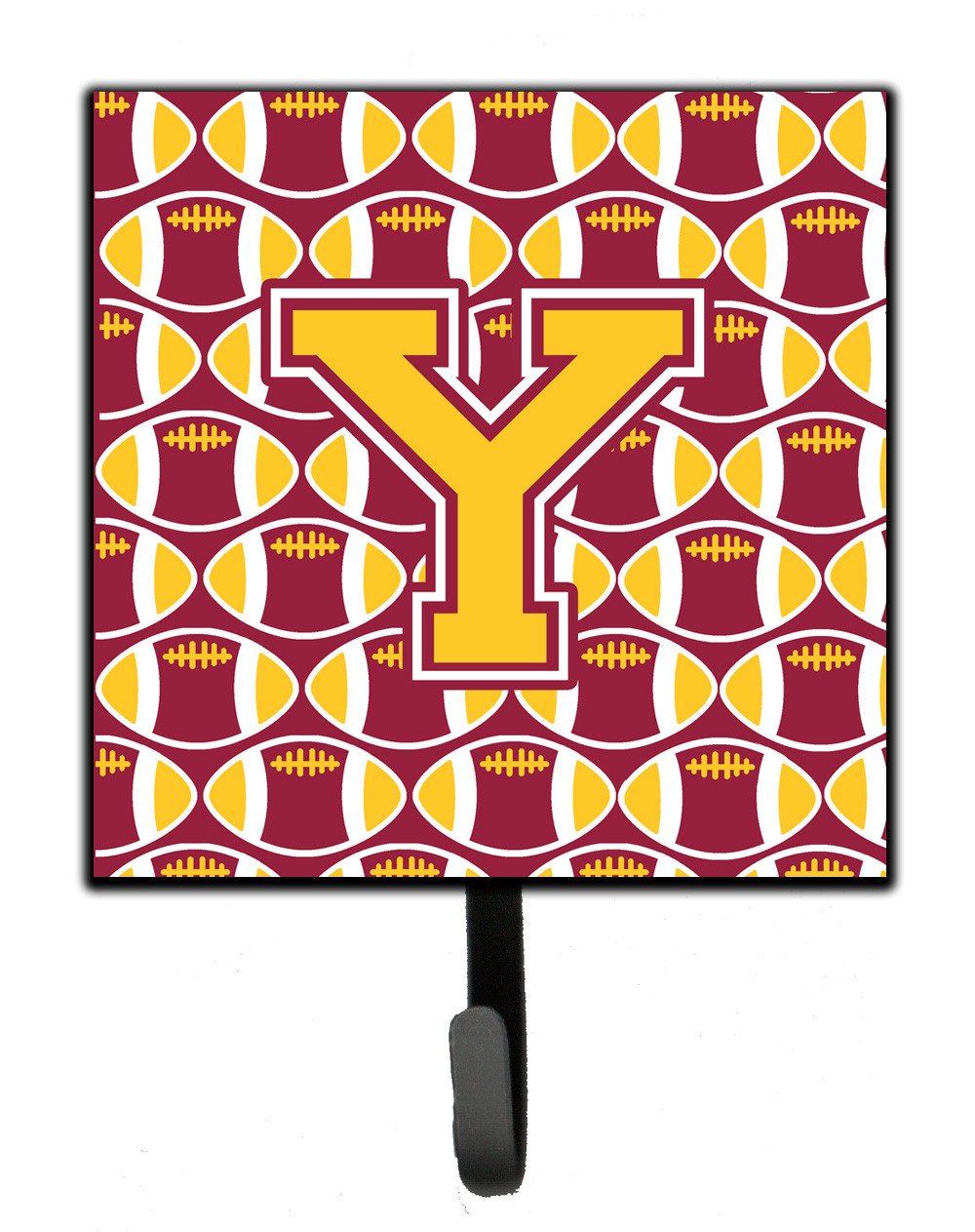 Letter Y Football Maroon and Gold Leash or Key Holder CJ1081-YSH4 by Caroline&#39;s Treasures