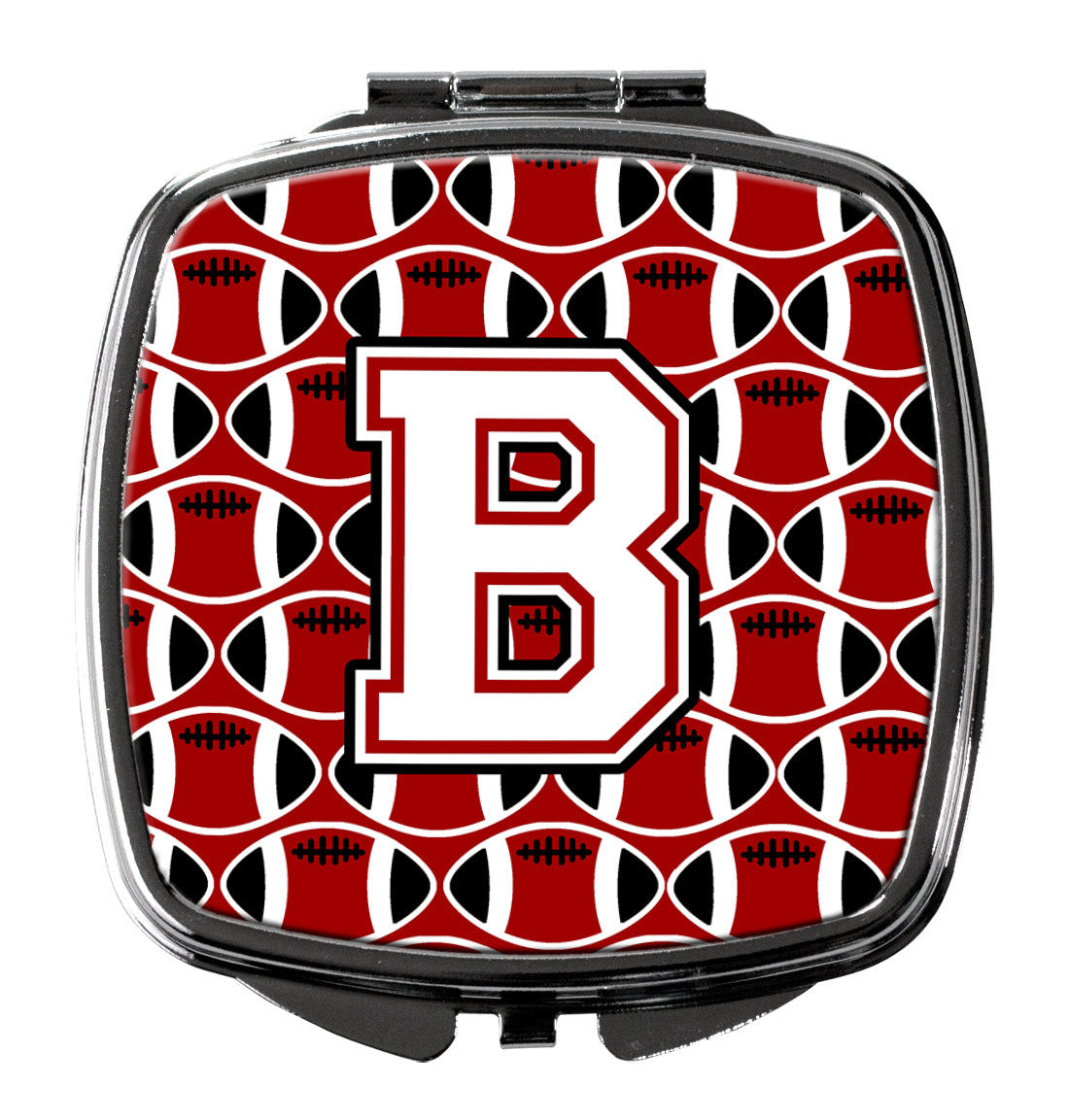 Letter B Football Cardinal and White Compact Mirror CJ1082-BSCM  the-store.com.