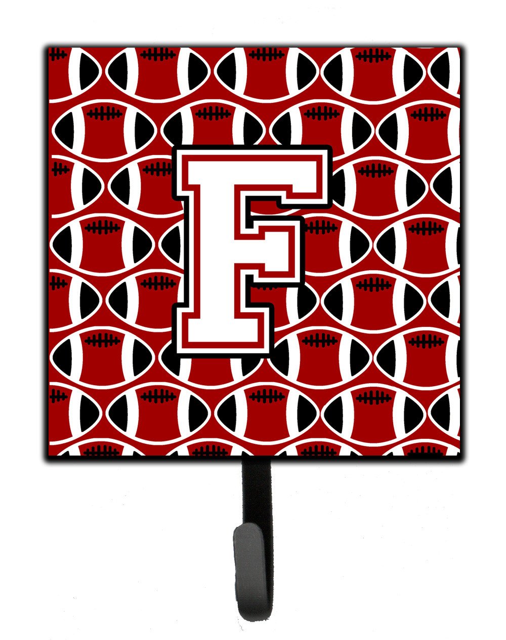 Letter F Football Cardinal and White Leash or Key Holder CJ1082-FSH4 by Caroline&#39;s Treasures