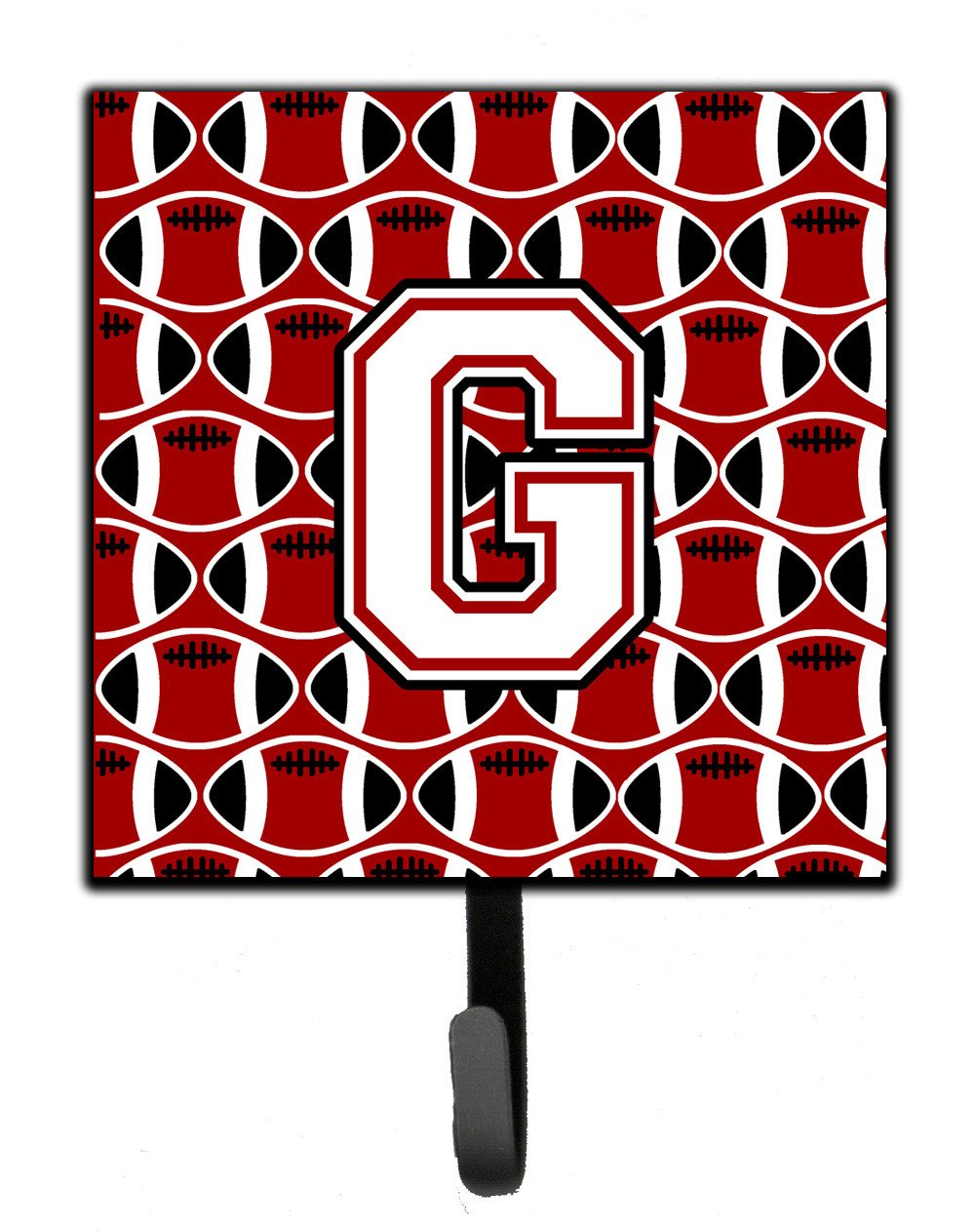 Letter G Football Cardinal and White Leash or Key Holder CJ1082-GSH4 by Caroline&#39;s Treasures