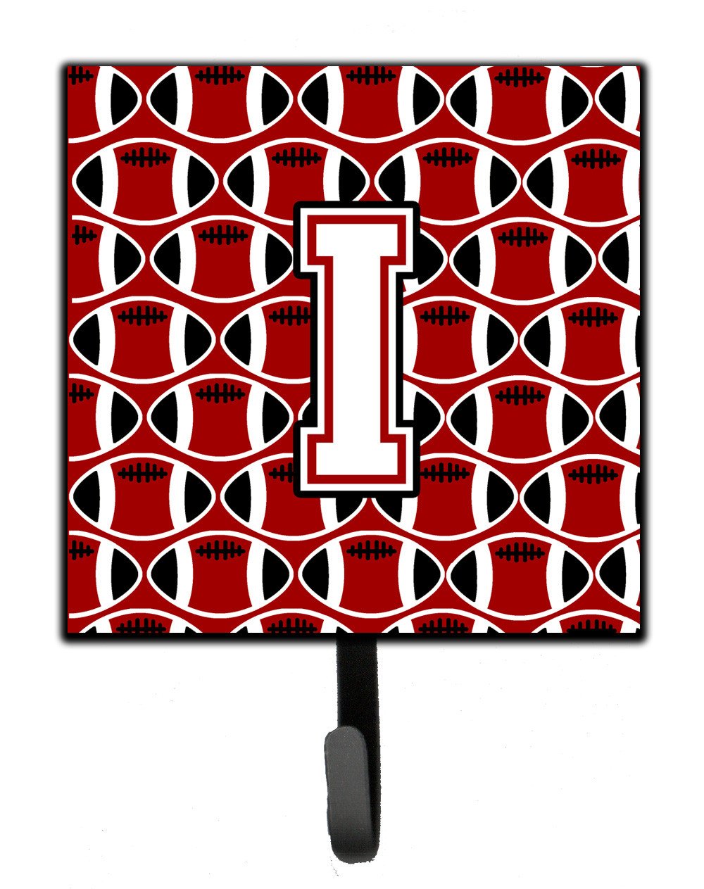 Letter I Football Cardinal and White Leash or Key Holder CJ1082-ISH4 by Caroline&#39;s Treasures