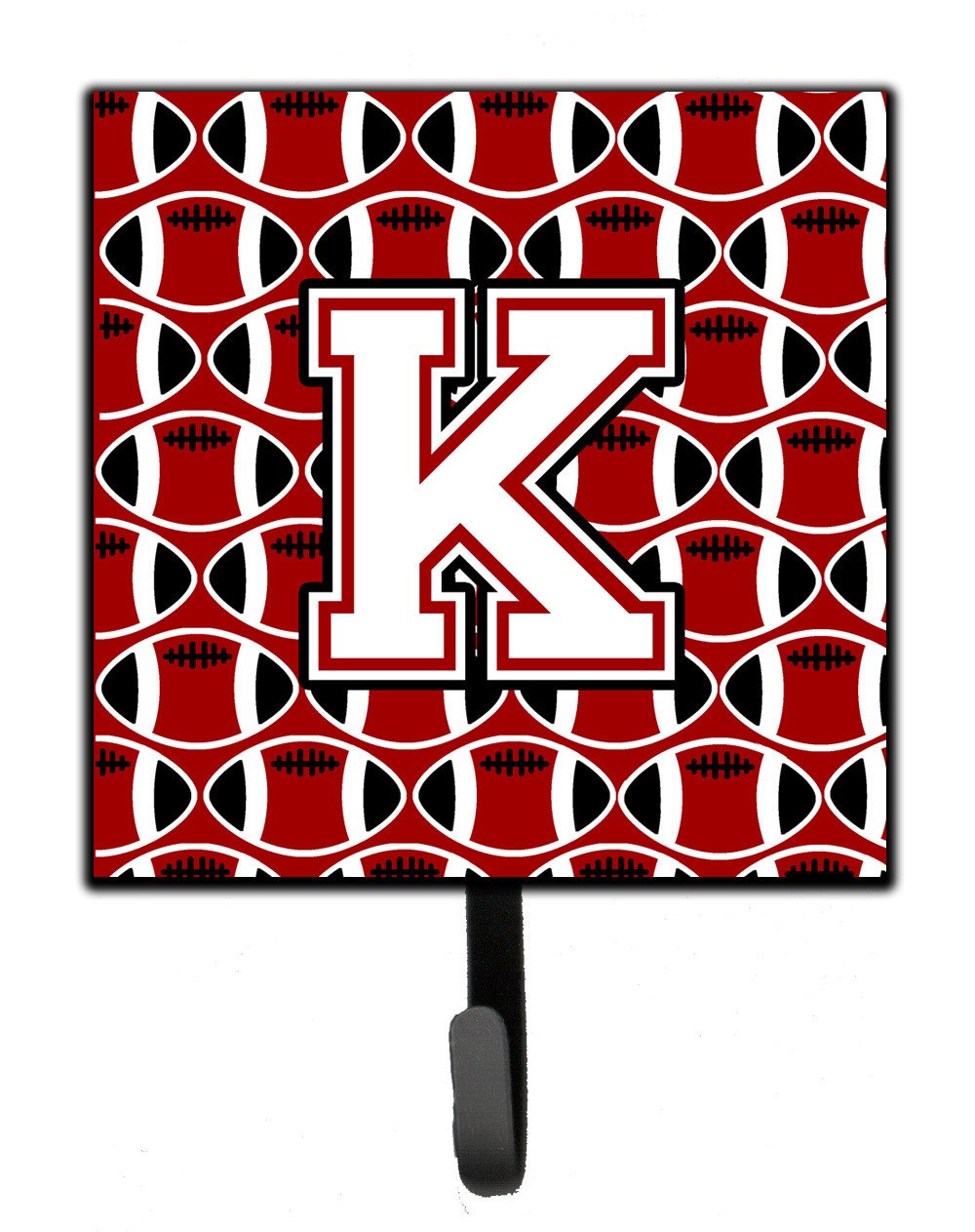 Letter K Football Cardinal and White Leash or Key Holder CJ1082-KSH4 by Caroline's Treasures