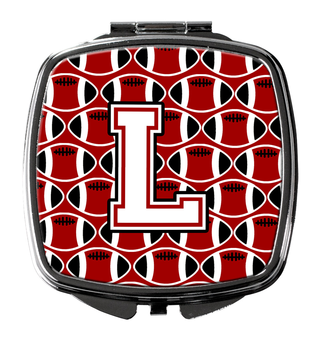 Letter L Football Cardinal and White Compact Mirror CJ1082-LSCM  the-store.com.