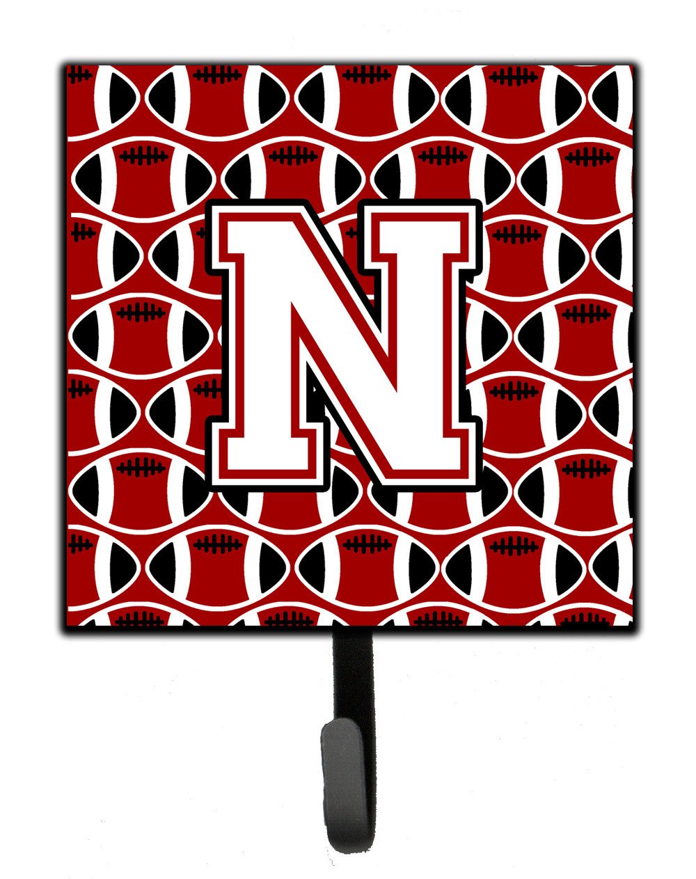 Letter N Football Cardinal and White Leash or Key Holder CJ1082-NSH4 by Caroline&#39;s Treasures