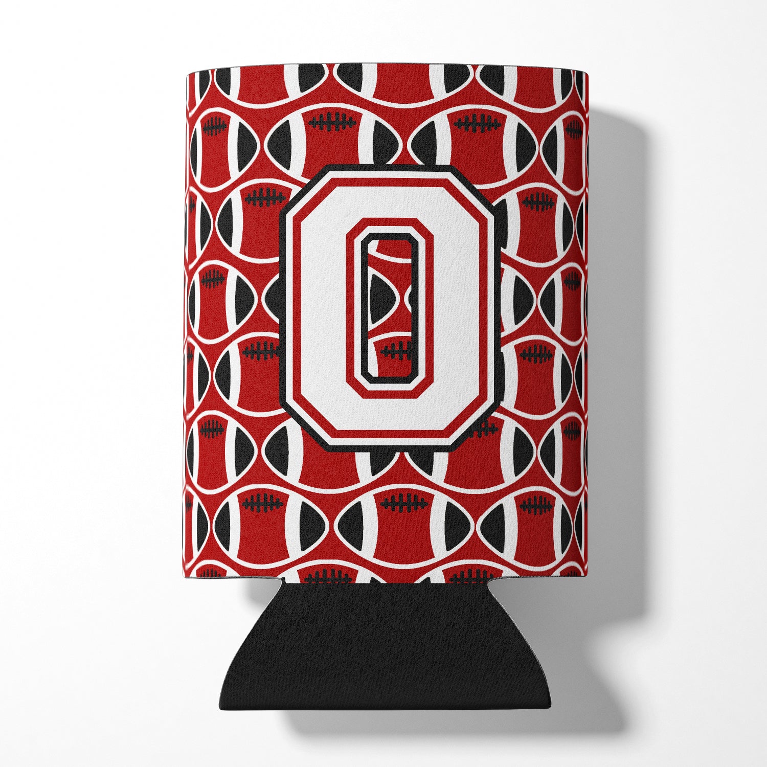 Letter O Football Cardinal and White Can or Bottle Hugger CJ1082-OCC.