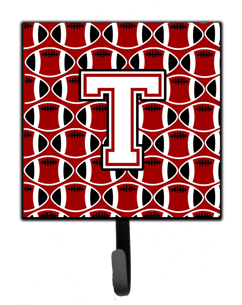 Letter T Football Cardinal and White Leash or Key Holder CJ1082-TSH4 by Caroline's Treasures