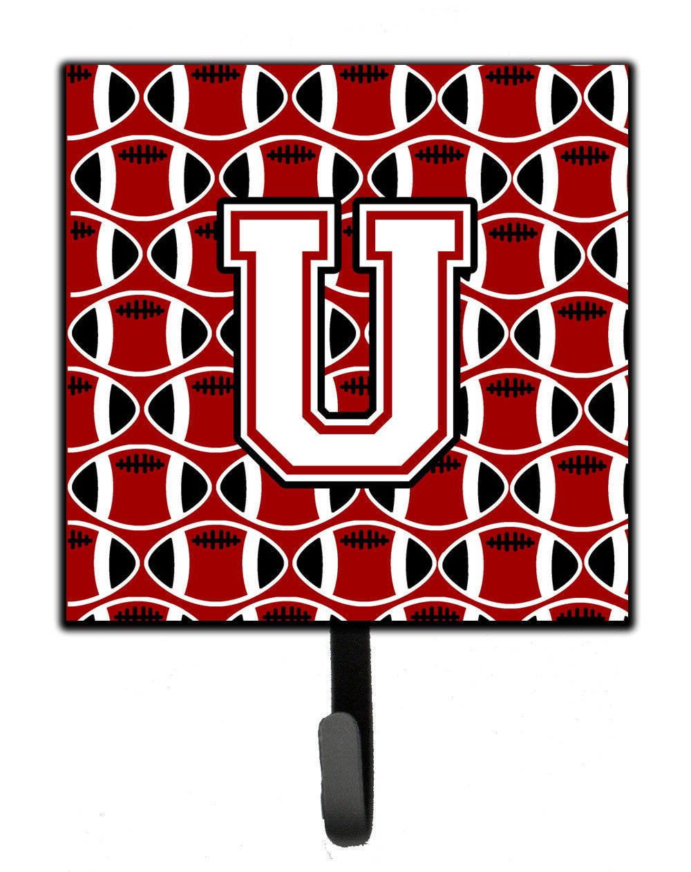 Letter U Football Cardinal and White Leash or Key Holder CJ1082-USH4 by Caroline's Treasures