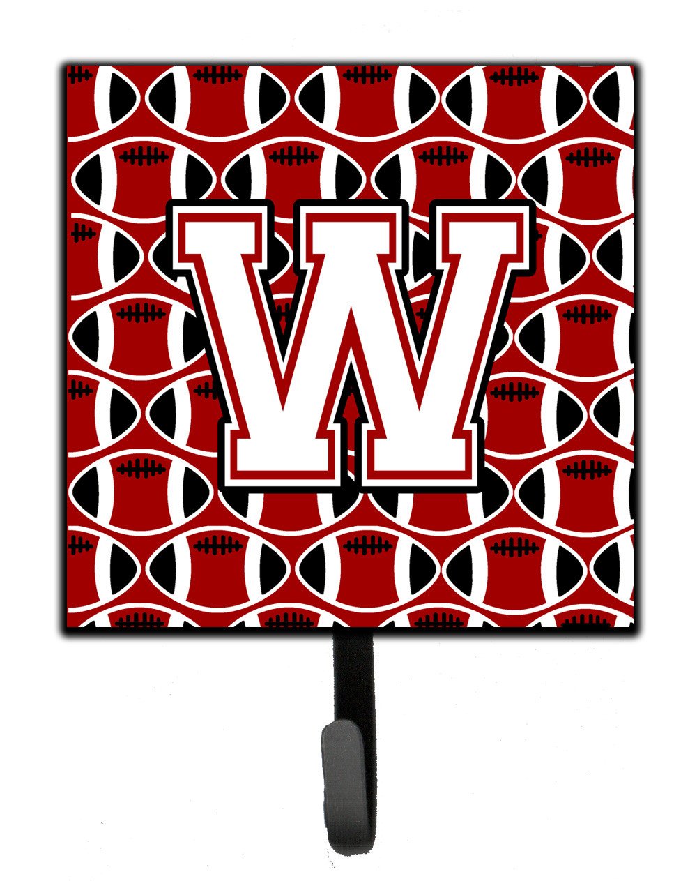 Letter W Football Cardinal and White Leash or Key Holder CJ1082-WSH4 by Caroline's Treasures