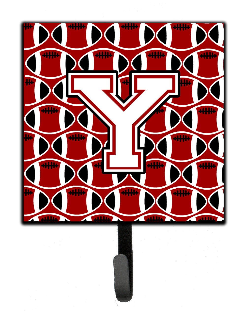 Letter Y Football Cardinal and White Leash or Key Holder CJ1082-YSH4 by Caroline&#39;s Treasures