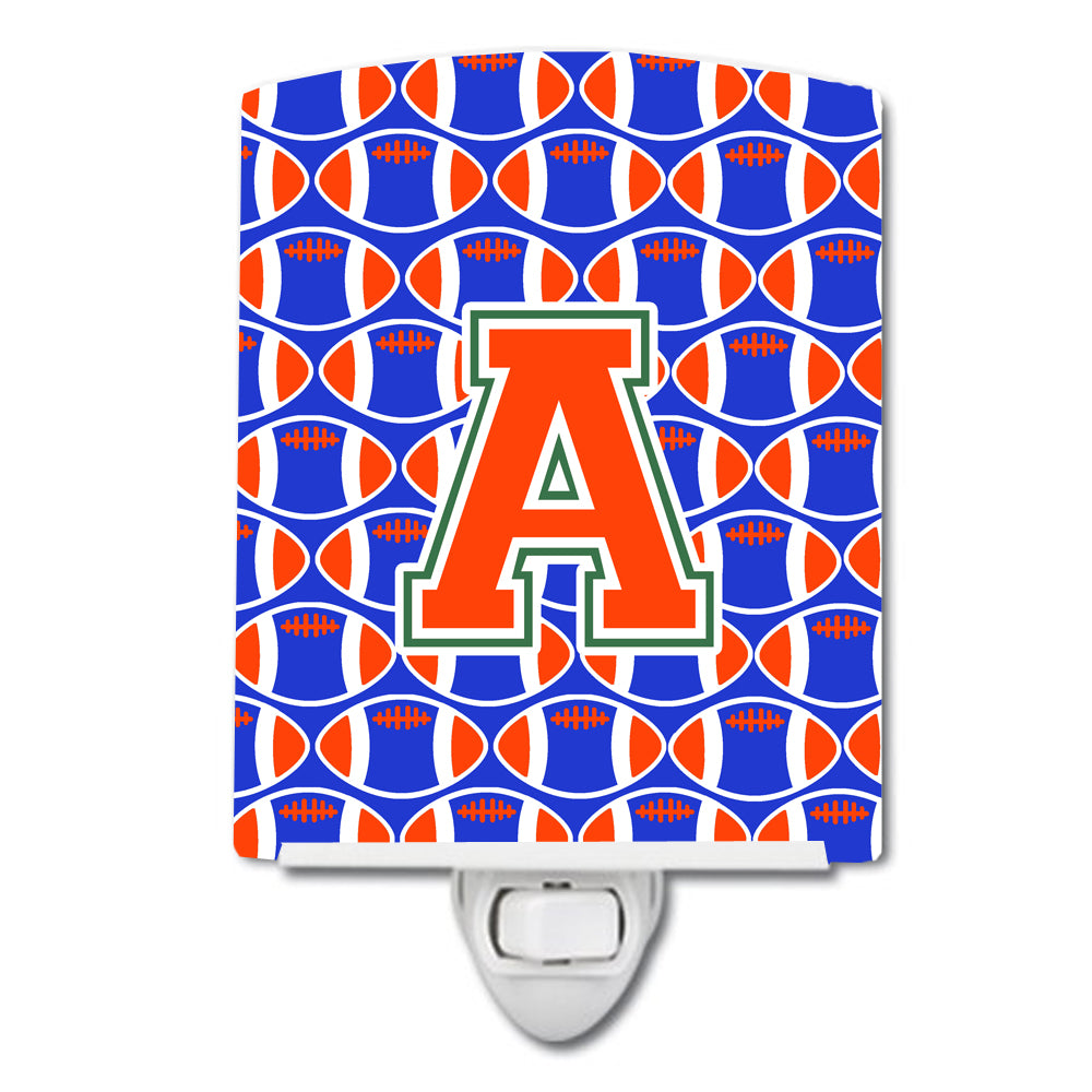 Letter A Football Green, Blue and Orange Ceramic Night Light CJ1083-ACNL - the-store.com