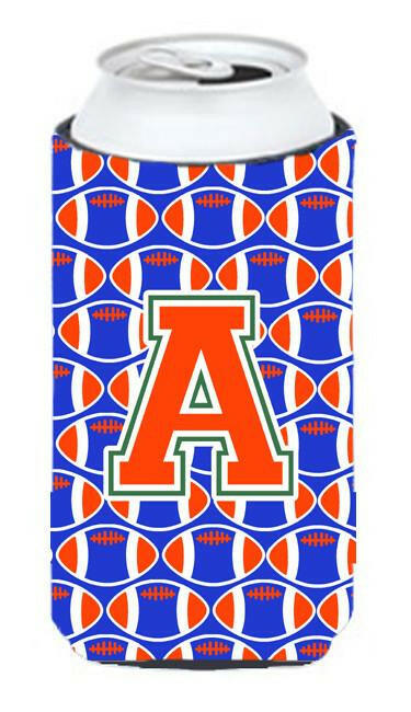 Letter A Football Green, Blue and Orange Tall Boy Beverage Insulator Hugger CJ1083-ATBC by Caroline's Treasures