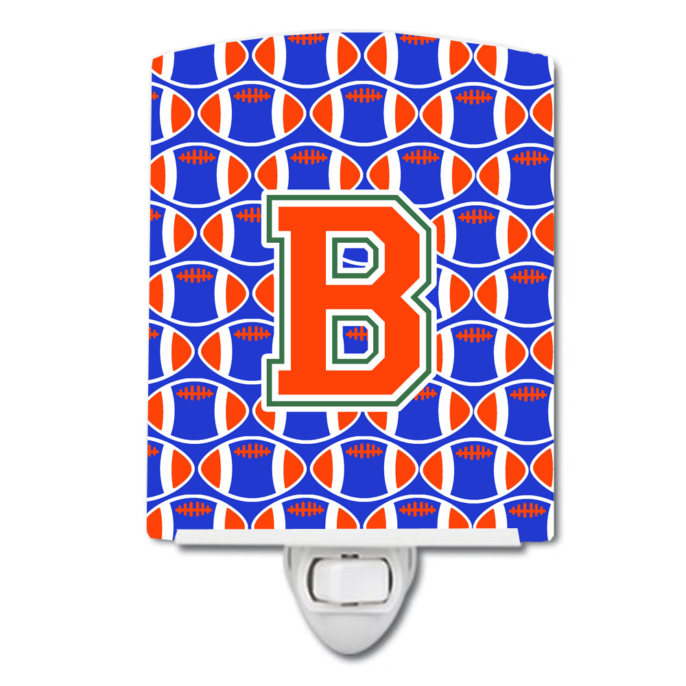 Letter B Football Green, Blue and Orange Ceramic Night Light CJ1083-BCNL - the-store.com