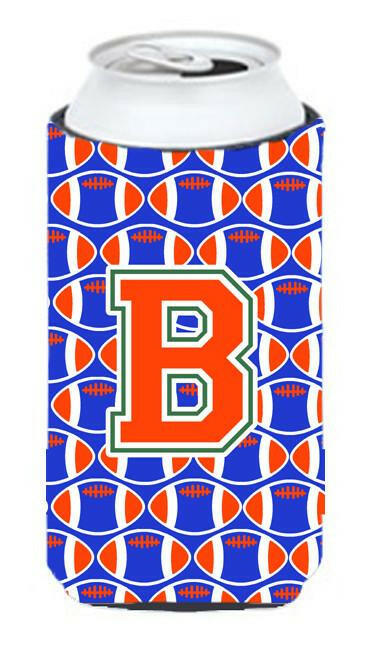 Letter B Football Green, Blue and Orange Tall Boy Beverage Insulator Hugger CJ1083-BTBC by Caroline&#39;s Treasures