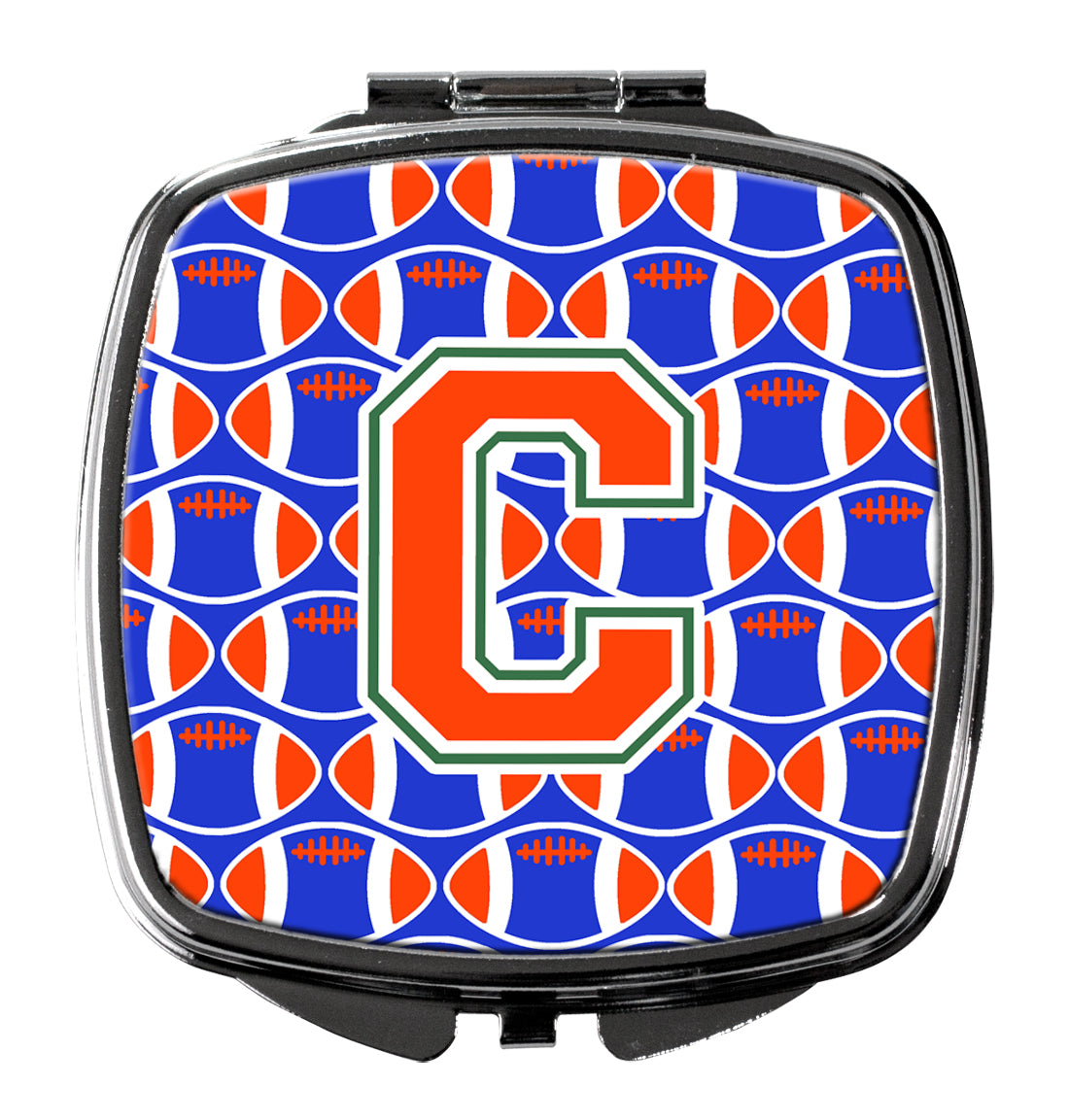 Letter C Football Green, Blue and Orange Compact Mirror CJ1083-CSCM  the-store.com.