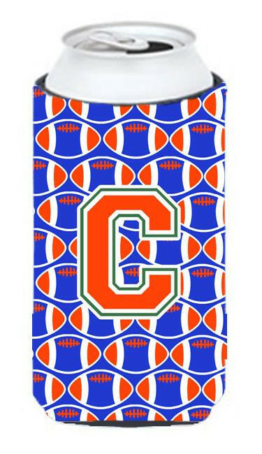 Letter C Football Green, Blue and Orange Tall Boy Beverage Insulator Hugger CJ1083-CTBC by Caroline's Treasures