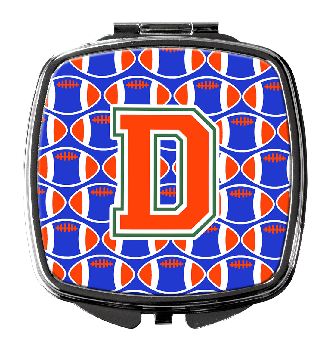 Letter D Football Green, Blue and Orange Compact Mirror CJ1083-DSCM  the-store.com.