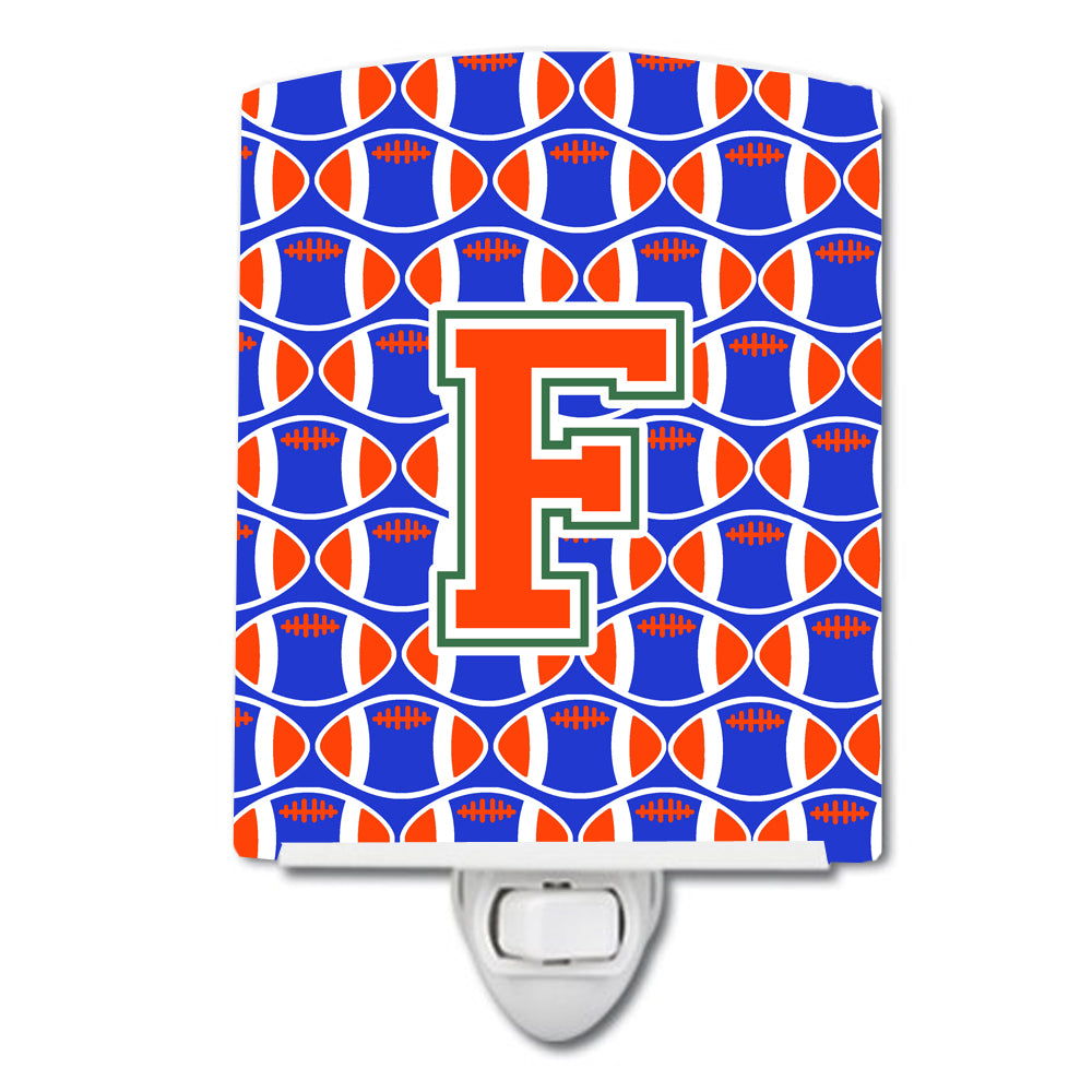 Letter F Football Green, Blue and Orange Ceramic Night Light CJ1083-FCNL - the-store.com