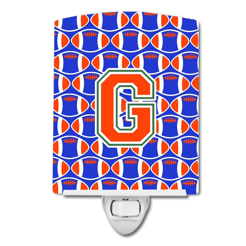 Letter G Football Green, Blue and Orange Ceramic Night Light CJ1083-GCNL - the-store.com