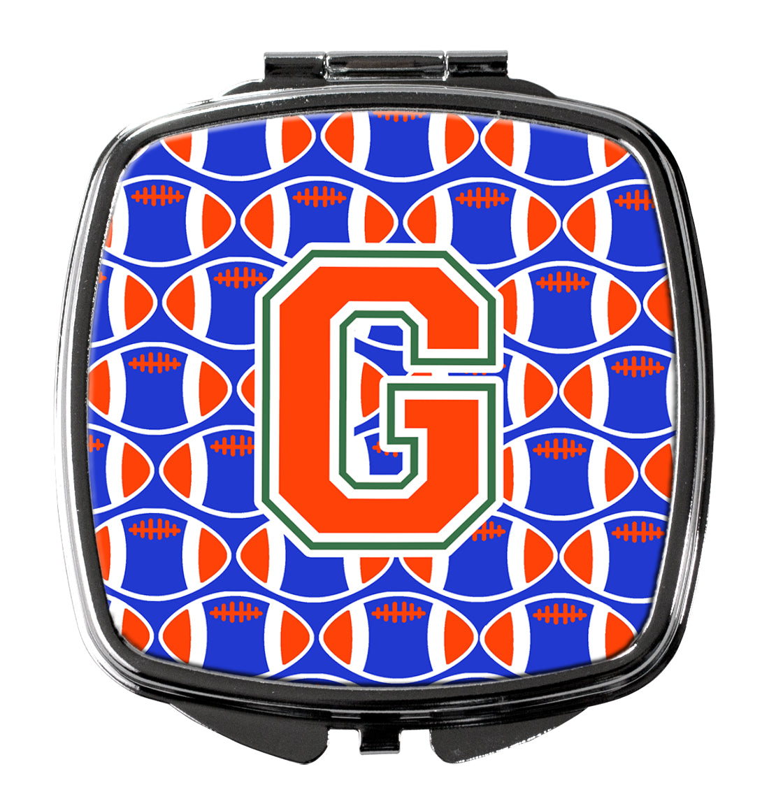 Letter G Football Green, Blue and Orange Compact Mirror CJ1083-GSCM  the-store.com.