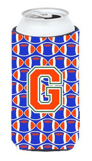 Letter G Football Green, Blue and Orange Tall Boy Beverage Insulator Hugger CJ1083-GTBC by Caroline&#39;s Treasures