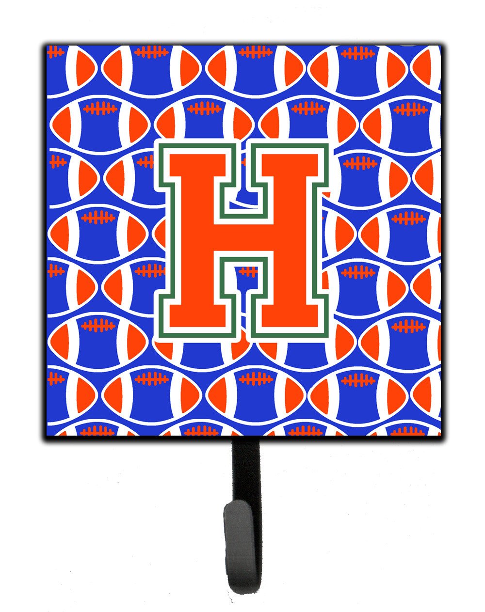 Letter H Football Green, Blue and Orange Leash or Key Holder CJ1083-HSH4 by Caroline&#39;s Treasures