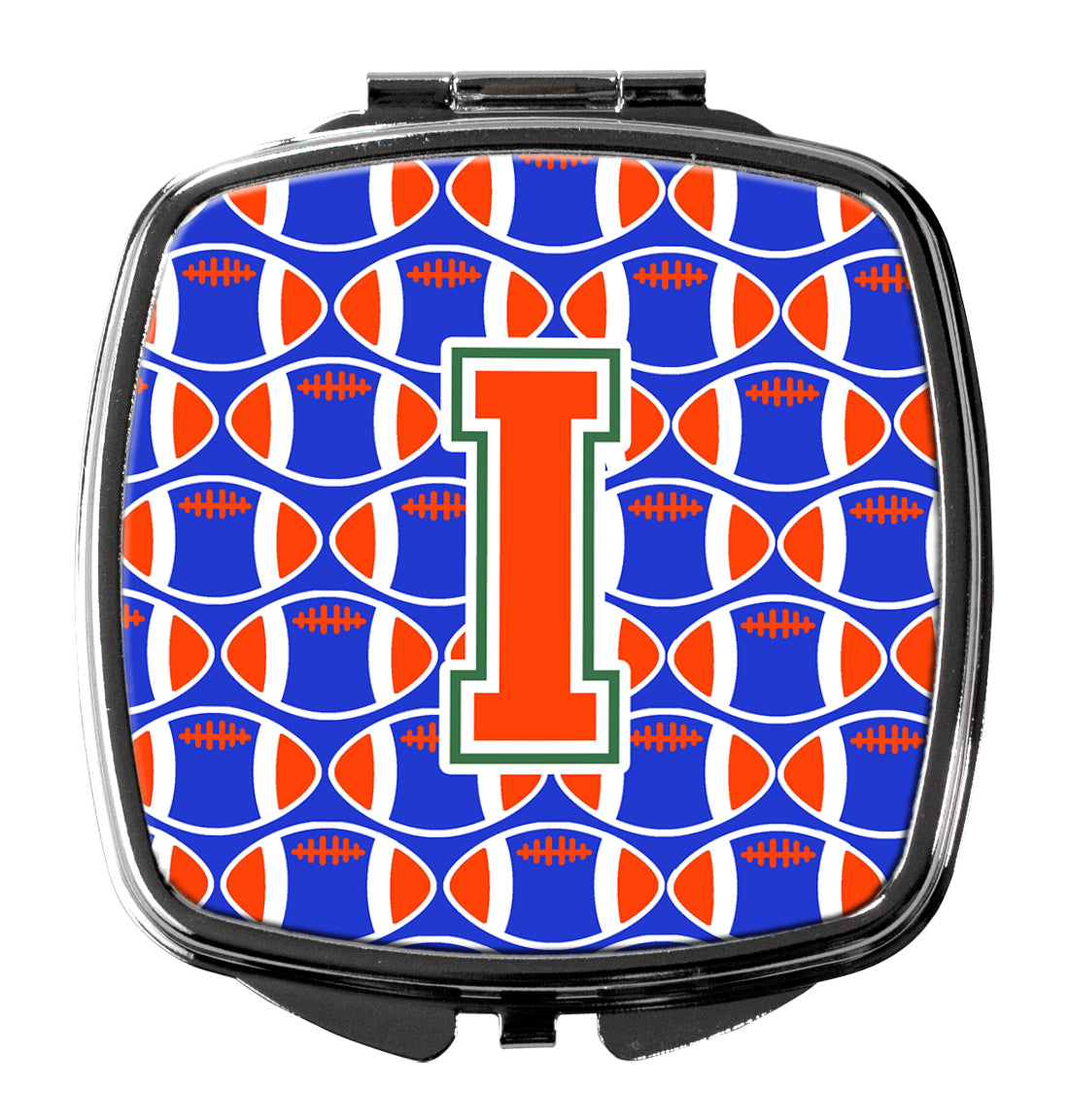 Letter I Football Green, Blue and Orange Compact Mirror CJ1083-ISCM  the-store.com.