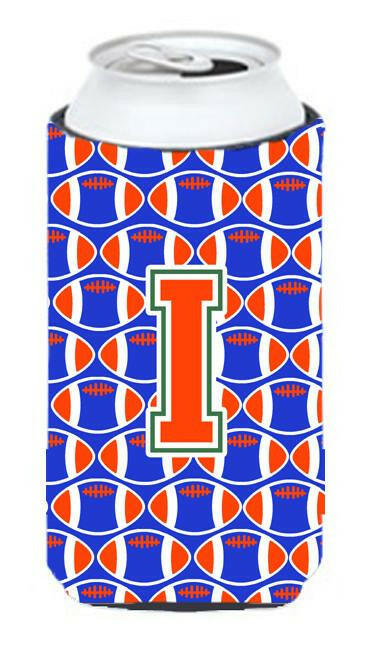 Letter I Football Green, Blue and Orange Tall Boy Beverage Insulator Hugger CJ1083-ITBC by Caroline's Treasures