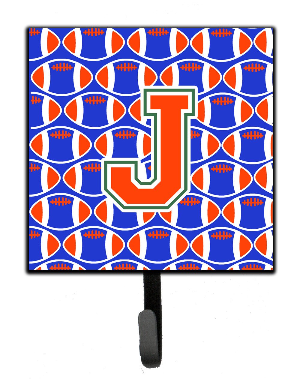 Letter J Football Green, Blue and Orange Leash or Key Holder CJ1083-JSH4 by Caroline's Treasures