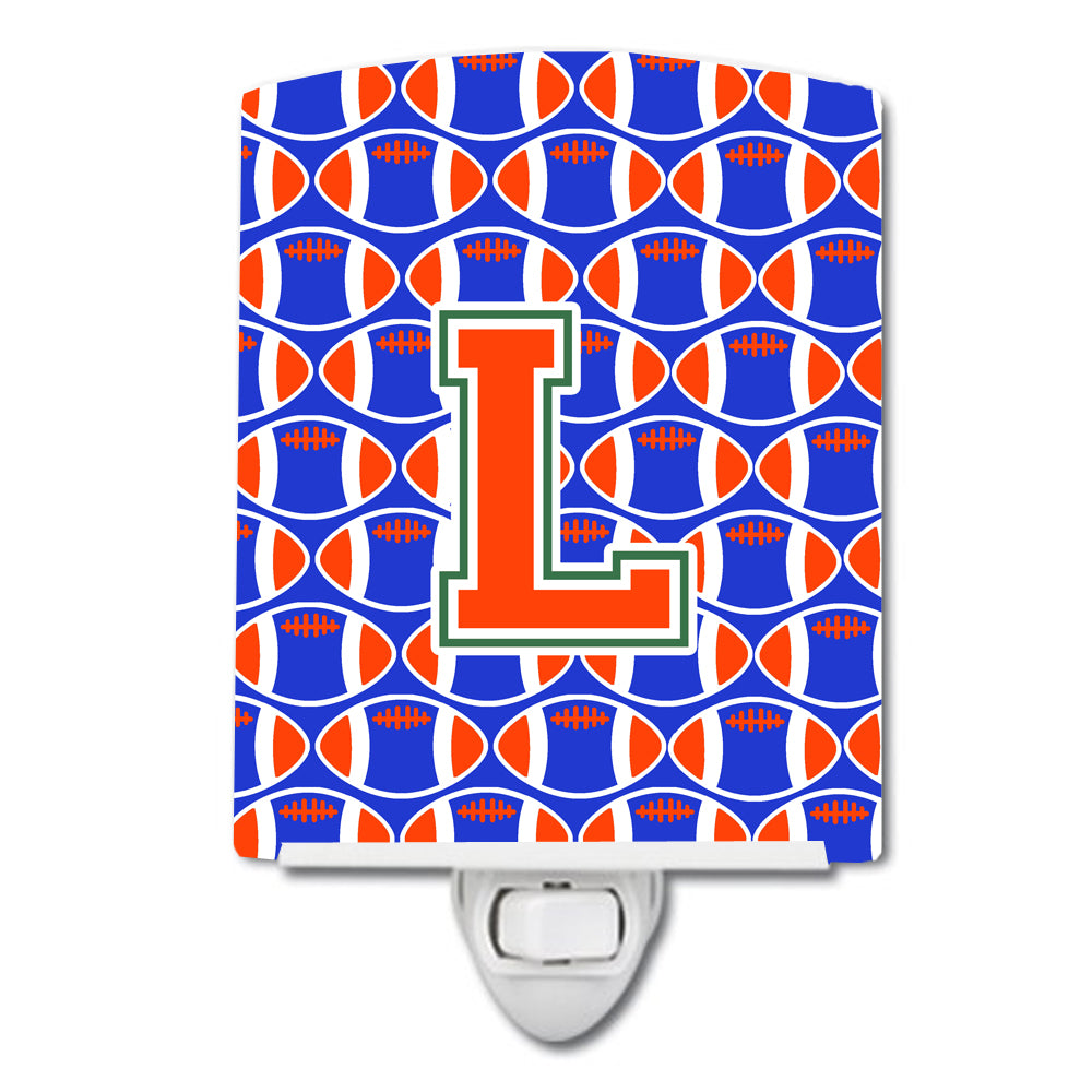 Letter L Football Green, Blue and Orange Ceramic Night Light CJ1083-LCNL - the-store.com