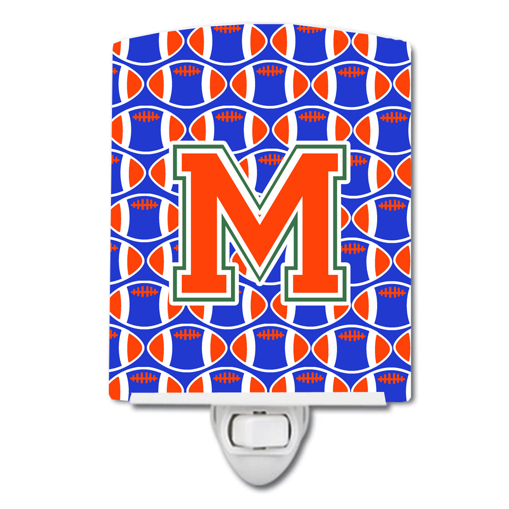 Letter M Football Green, Blue and Orange Ceramic Night Light CJ1083-MCNL - the-store.com