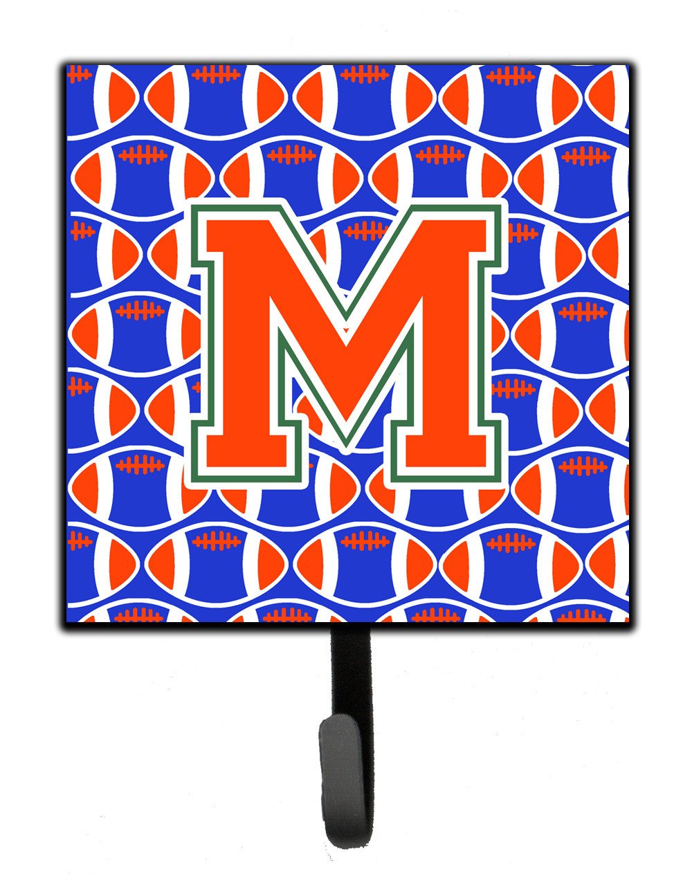 Letter M Football Green, Blue and Orange Leash or Key Holder CJ1083-MSH4 by Caroline's Treasures