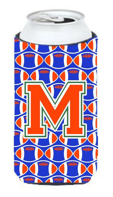 Letter M Football Green, Blue and Orange Tall Boy Beverage Insulator Hugger CJ1083-MTBC by Caroline's Treasures